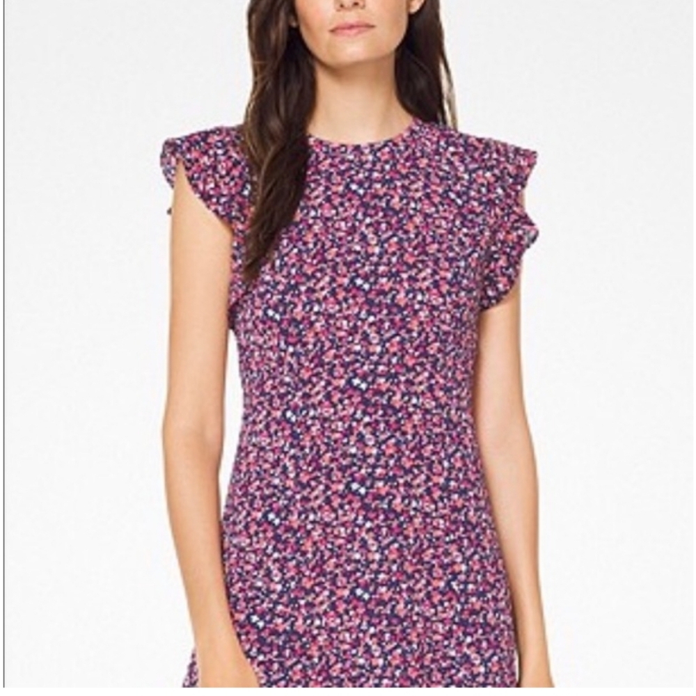- Michael Michael Kors Floral Flounce Sleeve Dress Size 10